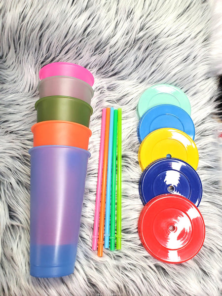 24oz 5 Pack Color Change Cups